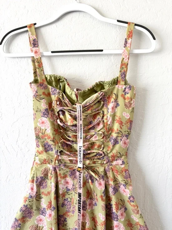House of CB 'Carmen' Peony Print Bustier Sundress XS New - Picture 7 of 14
